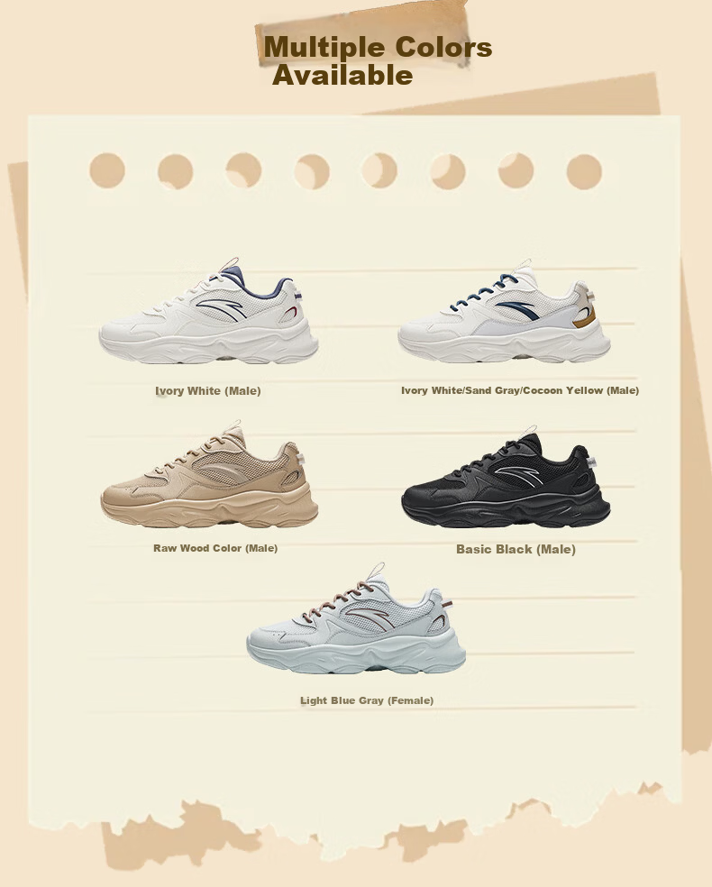Anta Bread Star Casual Shoes Men Summer New Breathable Mesh Soft Sole Lightweight Commuting Running Sports Sneakers 13