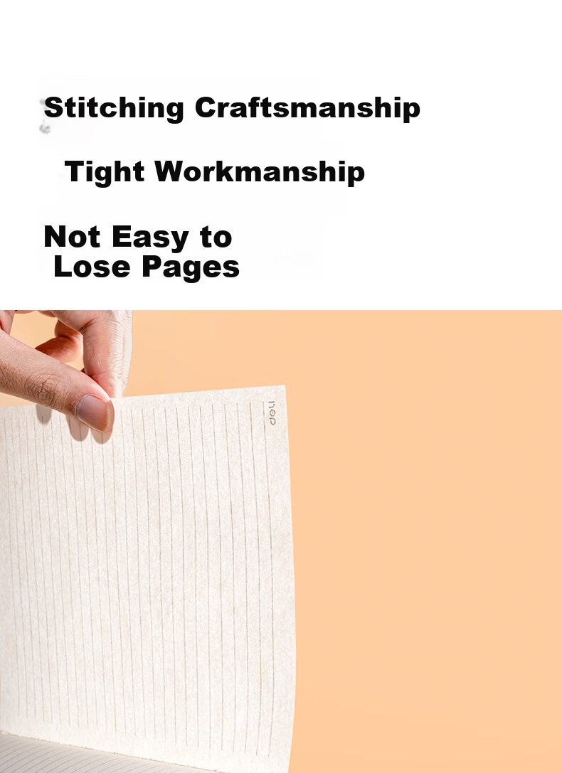 Deli 3-Pack A5/40-Sheet Kraft Paper Softcover Sewn Notebook/Journal/Diary Student Notepad BDFA5-02 8