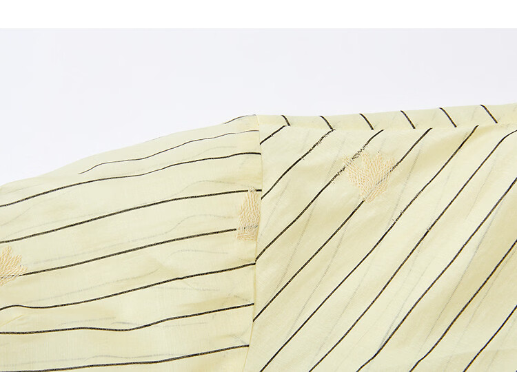 Demana [Comfortable Lyocell] Summer Textured Half-Placket Lace Collar Striped Embroidered Loose Slimming Shirt for Women Premium 12