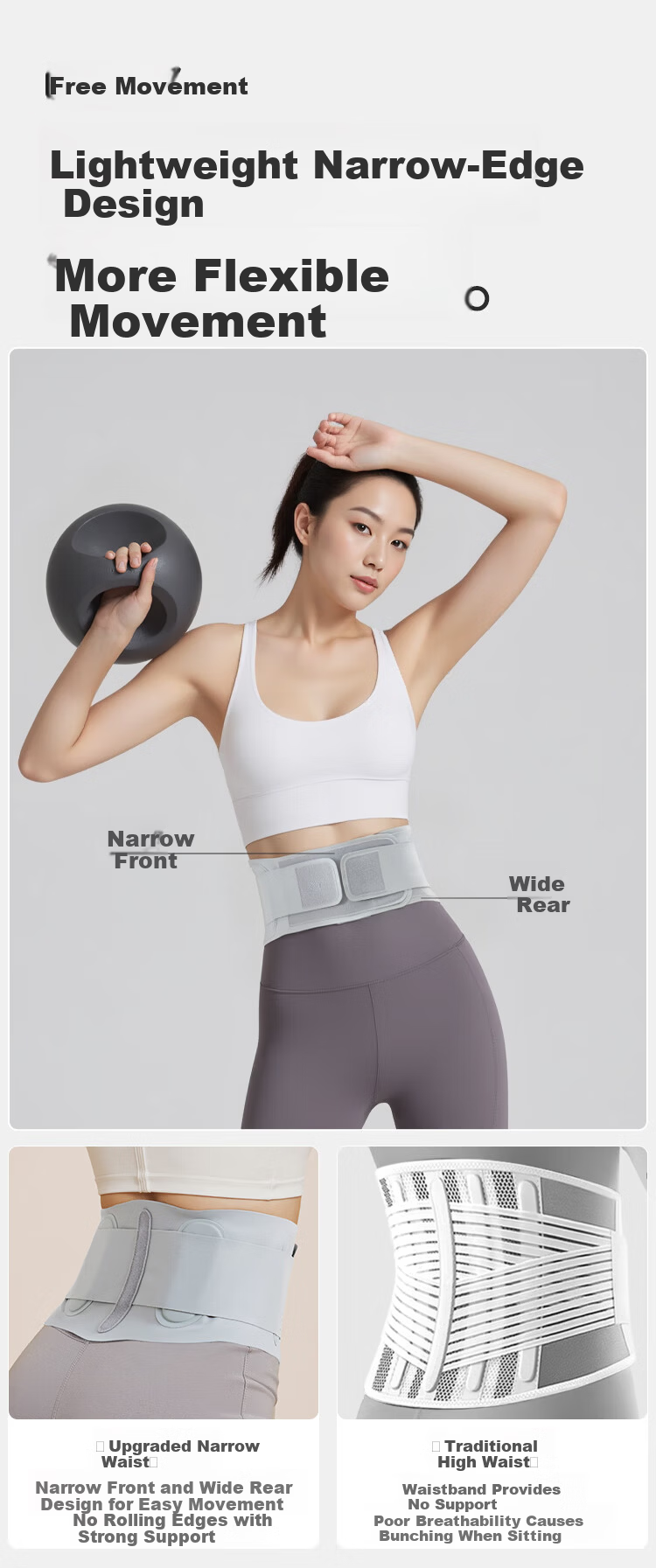 JD Original Y310 Waist Support Fitness Belt for Women, Abdominal Compression, Waist Trimming, Sports Squats, Deadlifts, Lumbar Disc Support, Waist Brace, Size M 3