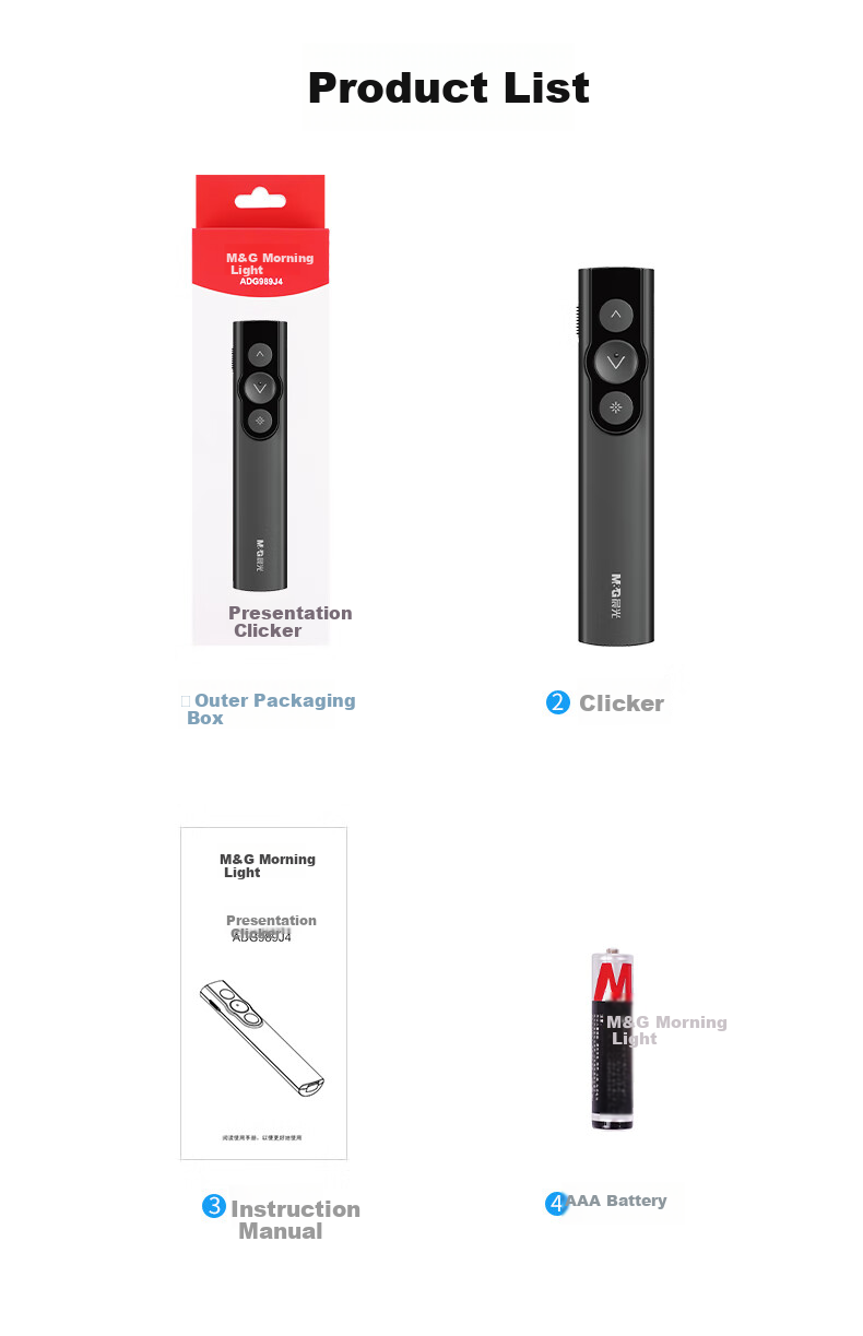 M&G Flip Pen Teacher PPT Presenter Laser Pointer Presentation Clicker Teaching Gift ADG989J4 8