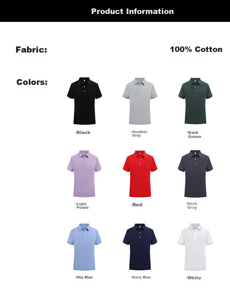 ROMON 100% Cotton Short Sleeve Polo Shirt Men Summer Business Casual Xinjiang Long Staple Cotton Dad T-Shirt 10