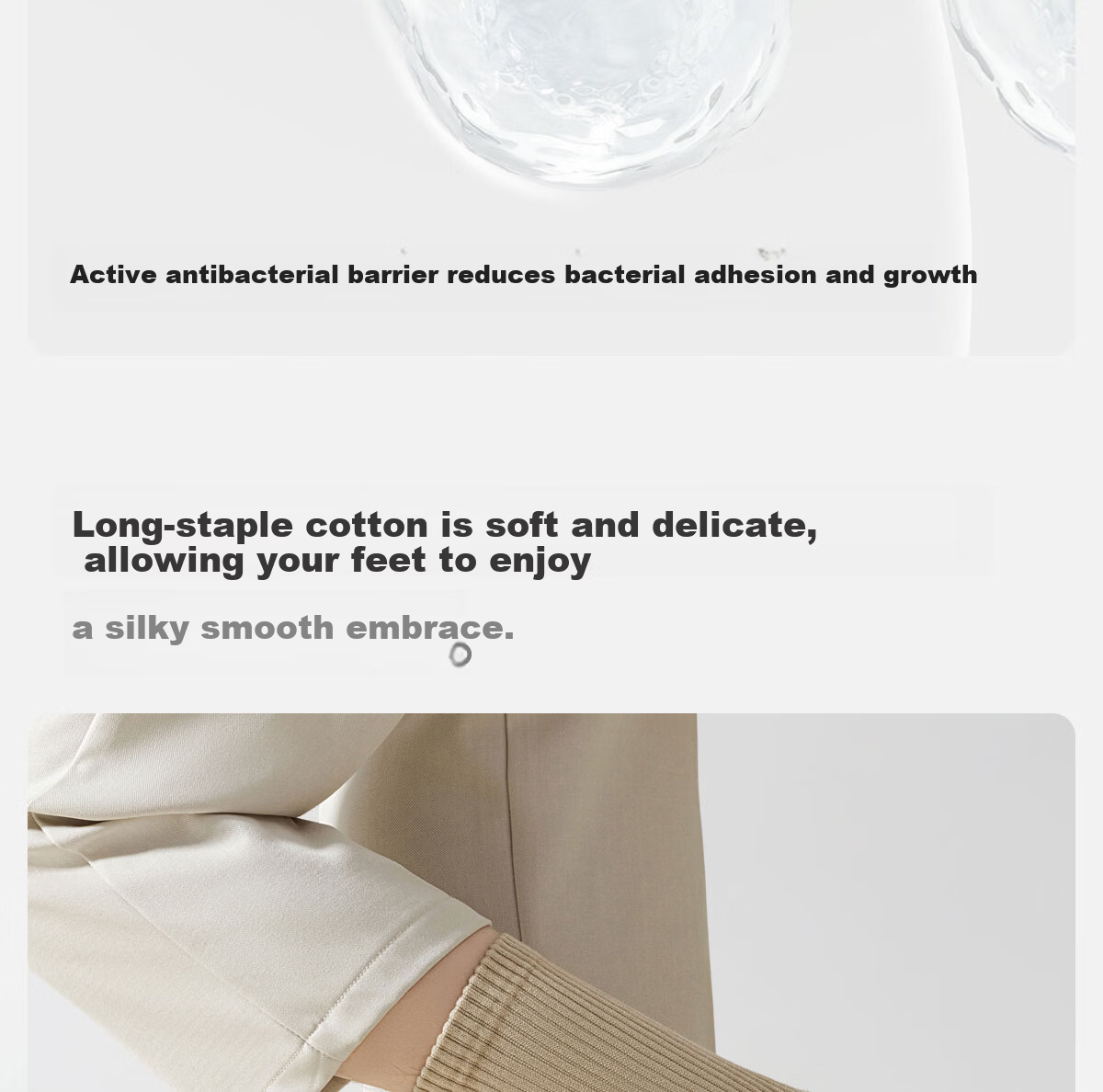 Qinxiang Pure Cotton Sweat-Absorbing Breathable Winter High Tube Socks Odor-Resistant Antibacterial Seamless Long Terry Socks 2