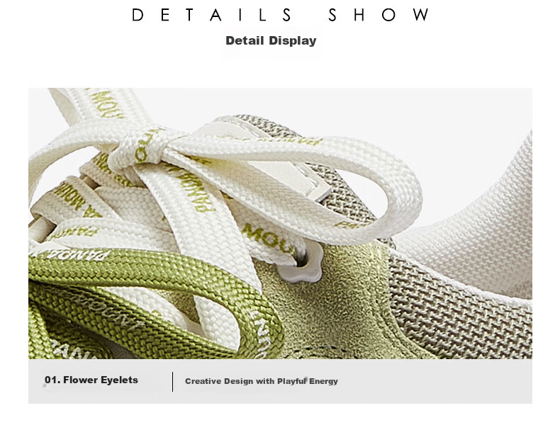 CAMEL Lime Training Shoes Women Panda Collaboration Casual Shoes Mismatched Lace Running Shoes L26S577095 Green Size 37 29