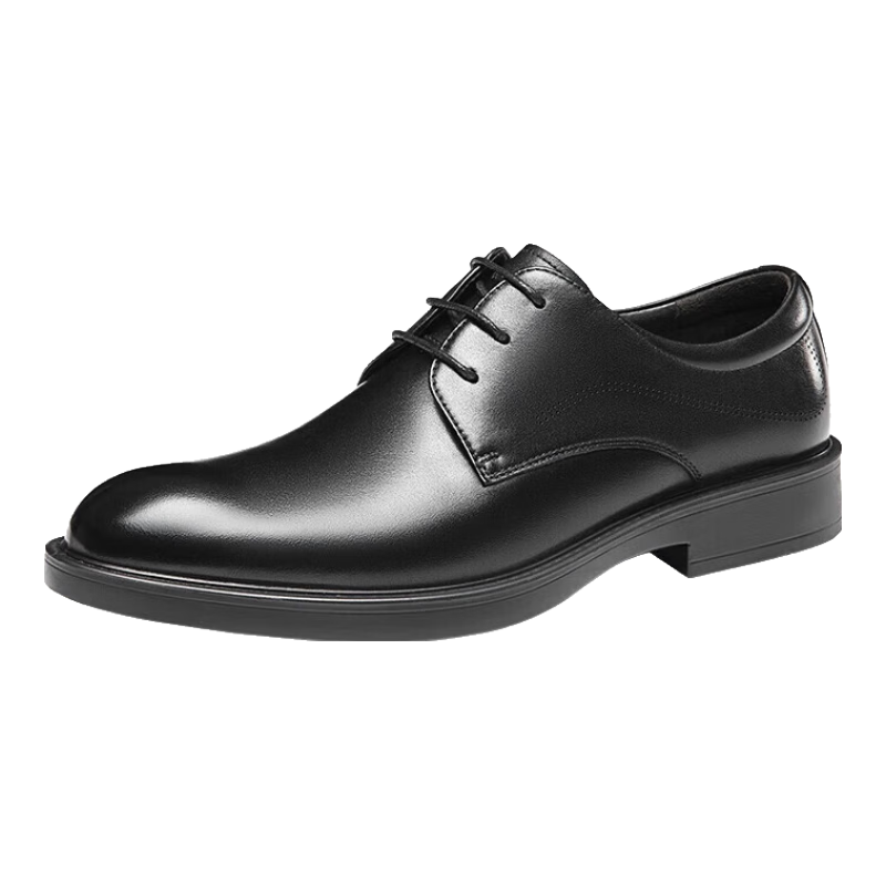 Aokang Business Formal Leather Derby Shoes Lightweight Luxury Wedding Shoes Black Size 39