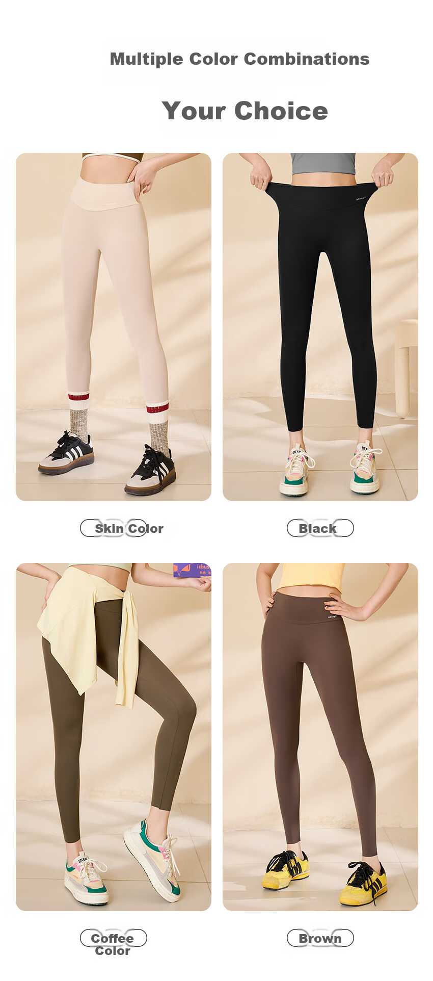 LangSha Ice Silk Shark Leggings for Women, High-Waisted, Tight-Fitting, Slimming, Base Layer Pants, Sports Fitness Yoga Pants, Three-In Safety Shorts 16