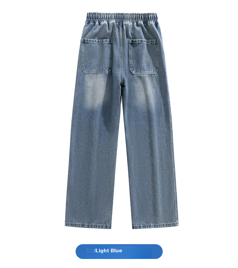 Warrior Men's Straight Leg Jeans American Style Wide Leg Casual Loose Gradient Pants 5011 8