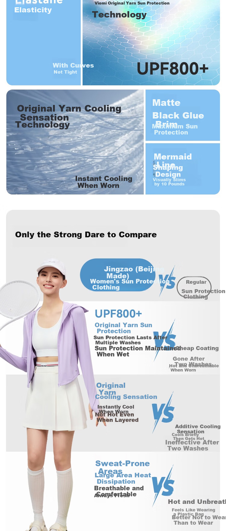 JD Original UPF800+ Women's Knitted Cooling Sun Protection Jacket, Sports Outerwear for Summer, Gray with Hood, Size M 4