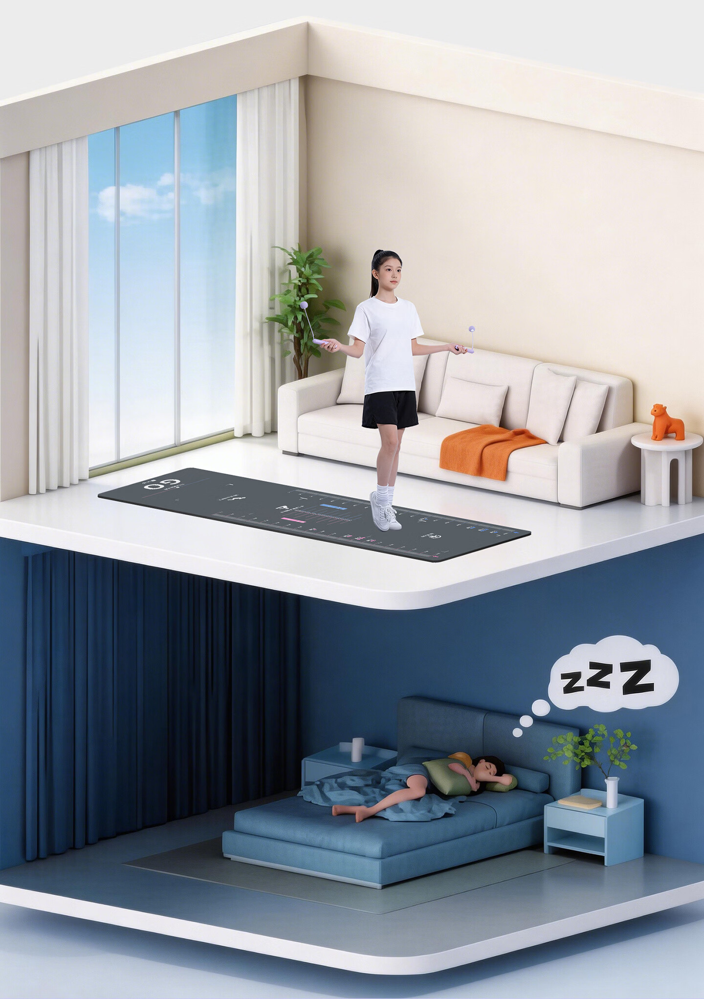 Keep Extended Non-Slip Soundproof Fitness Mat Comprehensive Training Mat Long Jump Test Mat Home Jump Rope Mat Ultimate Gray 1