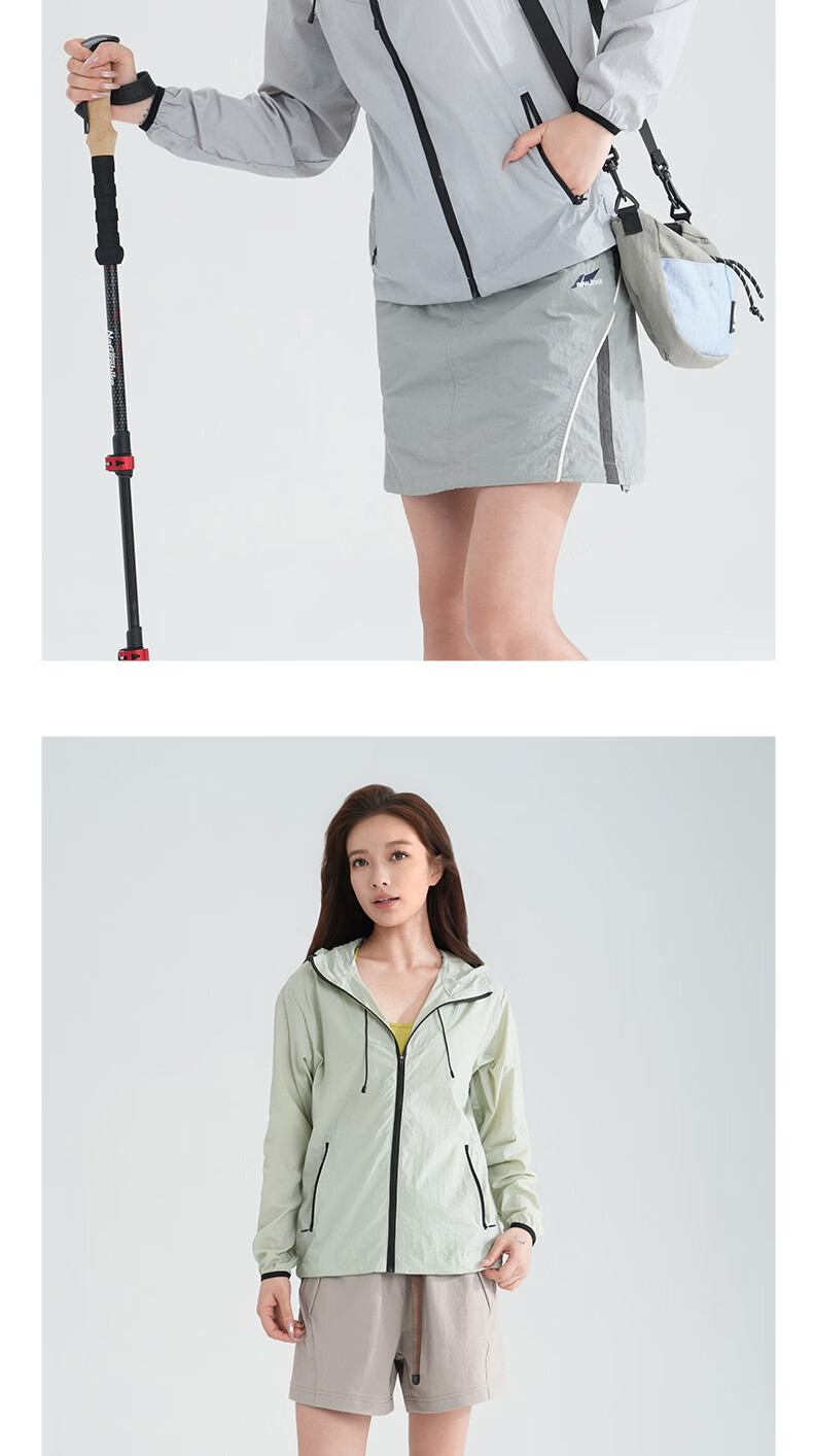 Langsha Women's Breathable Quick-Dry Outdoor Sun Protection Jacket Ice Silk Skin Jacket with Hood Glacier Gray S 13
