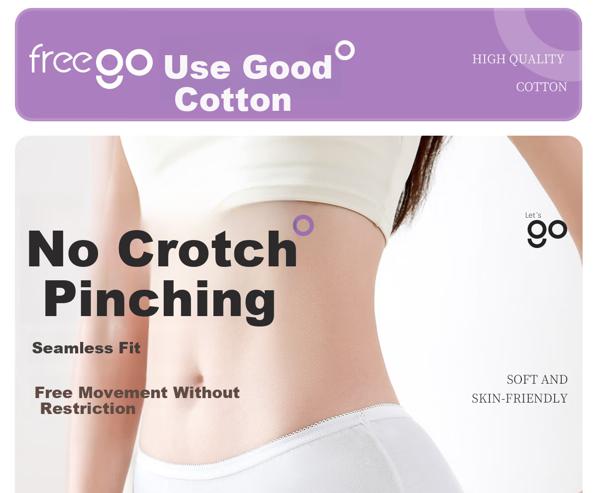 Freego Disposable Women's Cotton Sterile Postpartum Maternity Travel Antibacterial Underwear White L Size 20 Pieces 19