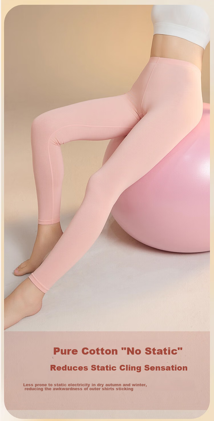 LangSha Women's Thermal Pants Autumn Winter Pure Cotton 10A Antibacterial Mite-Resistant Heated Base Layer Long Johns Cotton Wool Pants 7