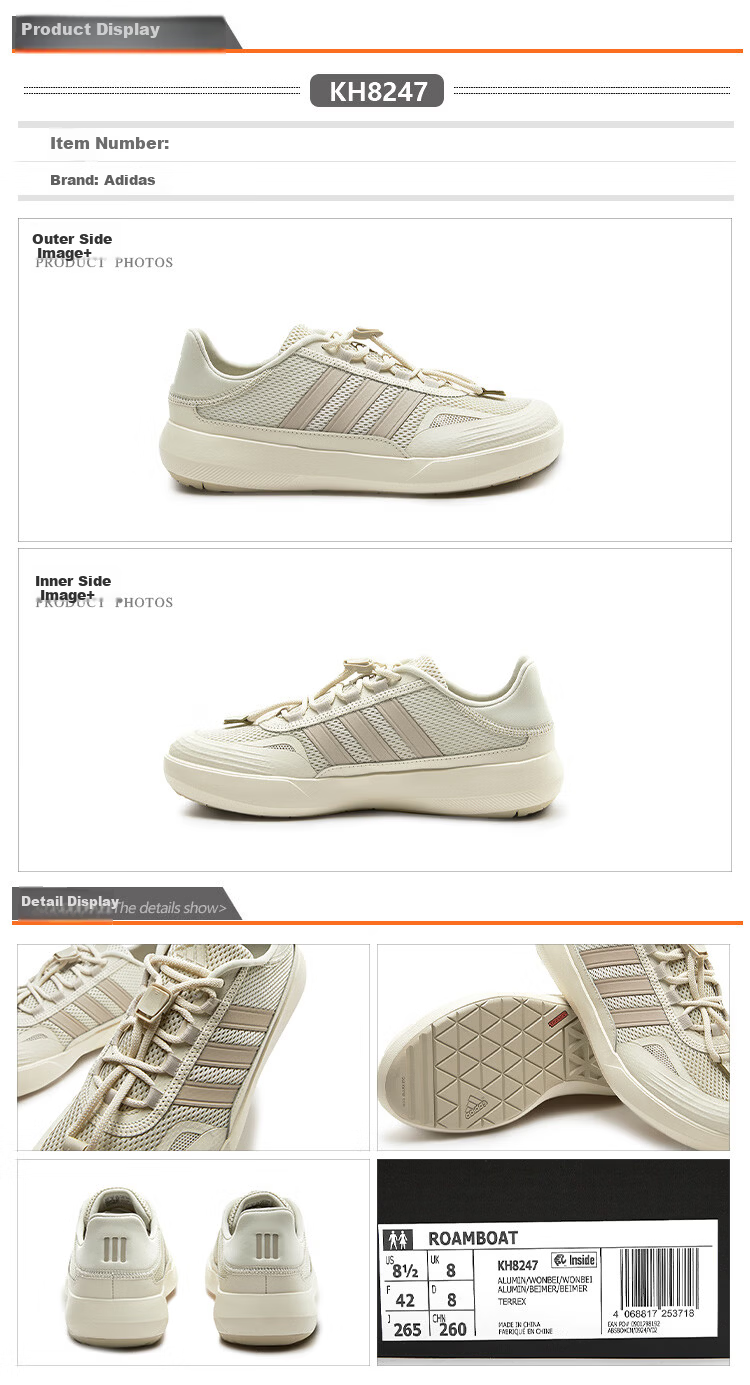 Adidas Unisex Casual Summer Water Shoes Slip-On Outdoor Lightweight Fashion Durable Shock Absorption Mesh Sneakers Size 42 2