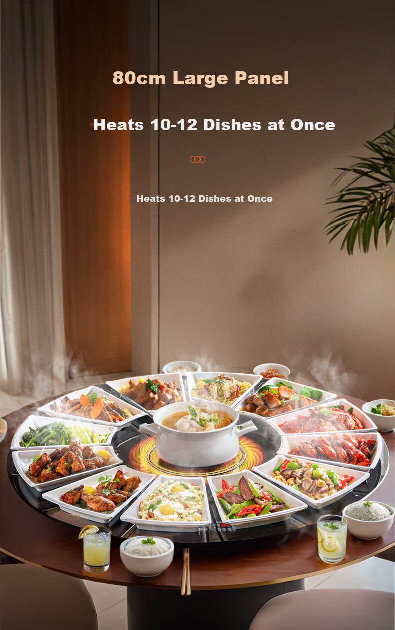 CHIGO [Upgraded Version] [Zoned Ultra-Thin] Food Warming Board Heat Preservation Plate Heating Table Mat Multifunctional Home Hot Pot Dining Table ZG-DCL80-22 15