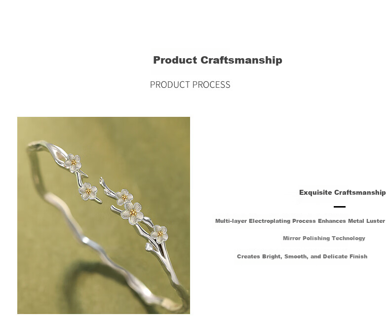 Chow Tai Fook [1000+ Stores] Moli Jasmine National Style Women's Bracelet Luxury Bangle Birthday Gift for Girlfriend 5