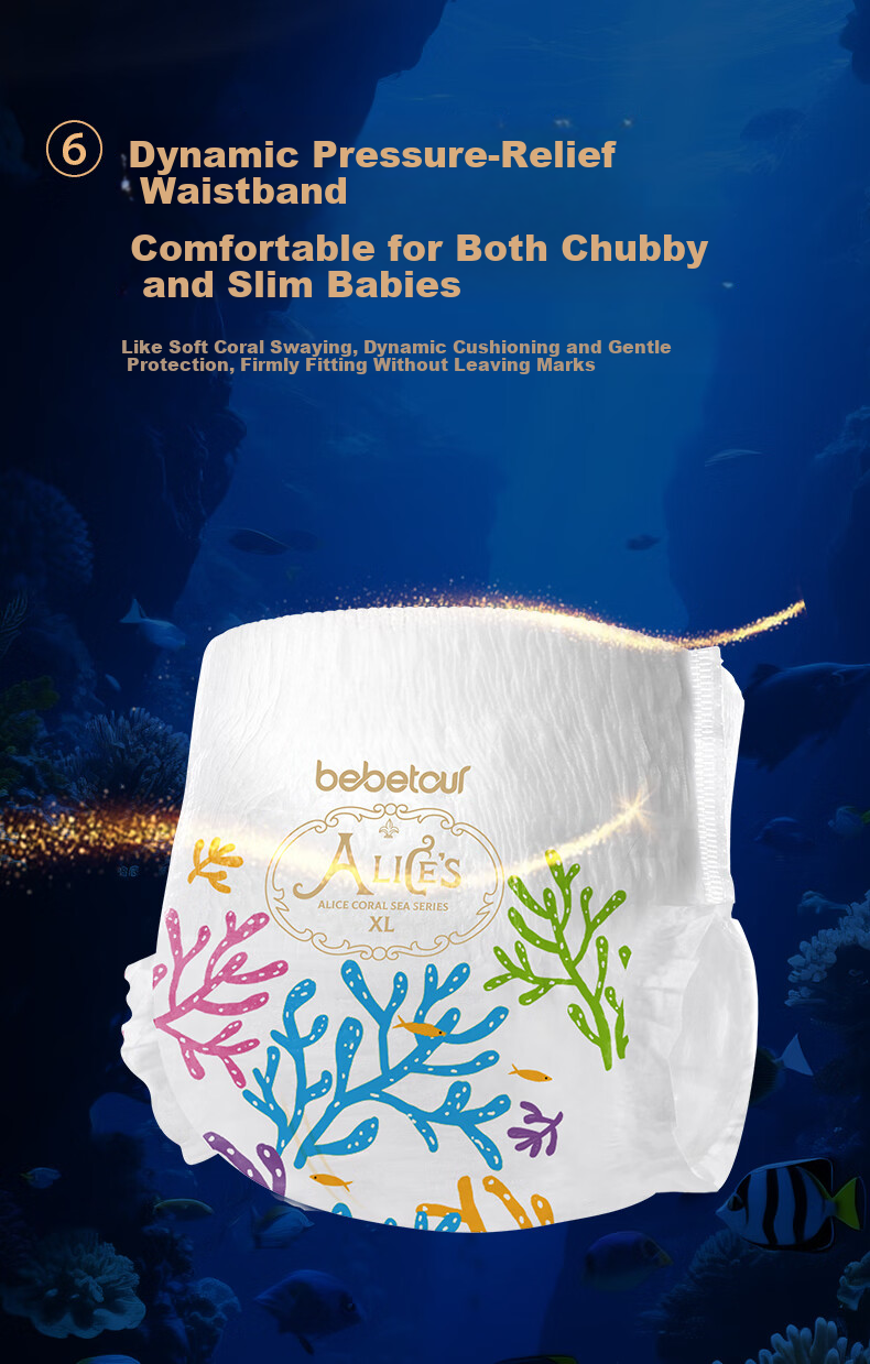 Bebetour Alice Shan Hai Series Cloud-Sense Ultra-Thin Baby Diapers Size M 46pcs (6-11kg) 8