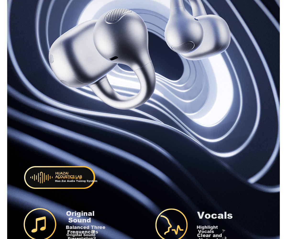Edifier Halo Clip Clip-On Trendy Bluetooth Earphones Cyber Abyss Lighting Bluetooth 6.1 35H Long Battery Life Compatible with Apple Huawei Xiaomi Phantom Silver 26