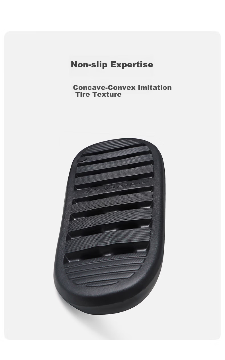 ABFE Bathroom Leak-Proof Slippers Men's Indoor Home Shower Non-Slip Quick-Dry Odor-Resistant Cool Slippers Women Black Size 42-43 5