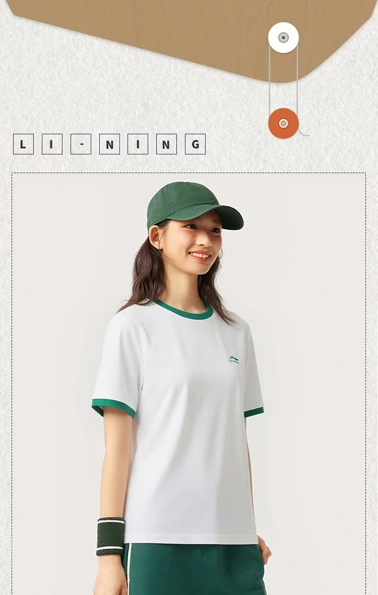 LI-NING Women's Summer Sports T-Shirt Comfortable Breathable Cool Short Sleeve Fashion Casual Versatile Tee Top 4