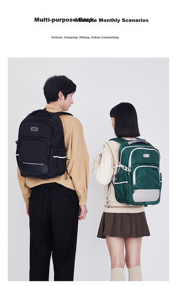 KALA·Y Large Capacity Waterproof School Backpack for Middle and High School Students, Lightweight Laptop Backpack for Boys and Girls, College Student Double Shoulder Bag 2