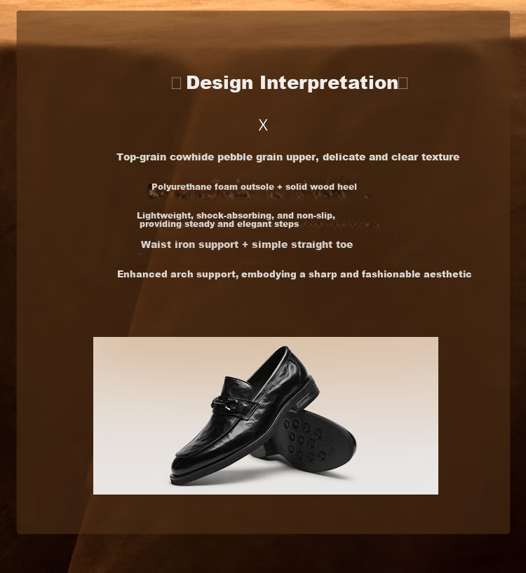 Goldlion Men's Spring Summer Business Leather Slip-On Loafers G515530004AAA Black Size 42 2