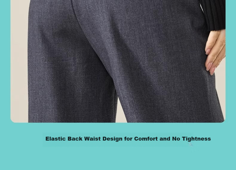Langsha Women's Straight-Leg TR Twill Suit Pants High-Waist Draped Trousers Narrow and Wide-Leg Casual Pants Spring Autumn Workwear 14