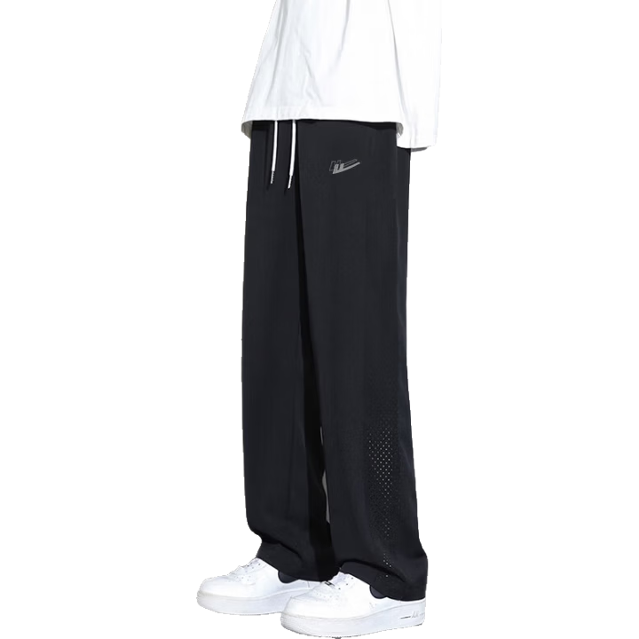 Warrior Men's Sports Pants Summer Mesh Breathable Ice Silk Quick-Dry Straight-Leg Wide-Leg Casual Pants