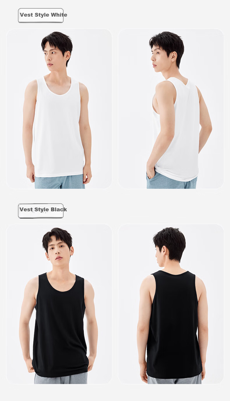 PurCotton Men's Undershirt, Short-Sleeve Vest T-Shirt, Cool And Quick-Drying 13
