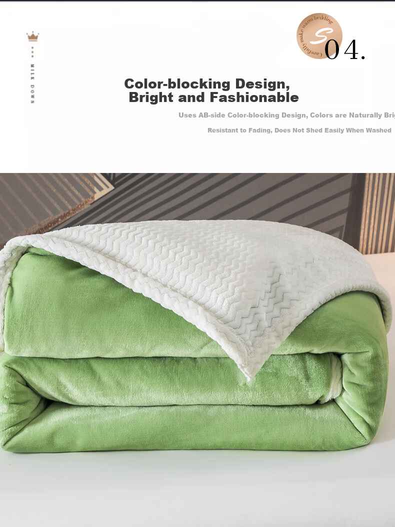 Grace Baby Velvet Quilt Cover Autumn Winter Thickened Single Student Dormitory 180*200cm Green 7