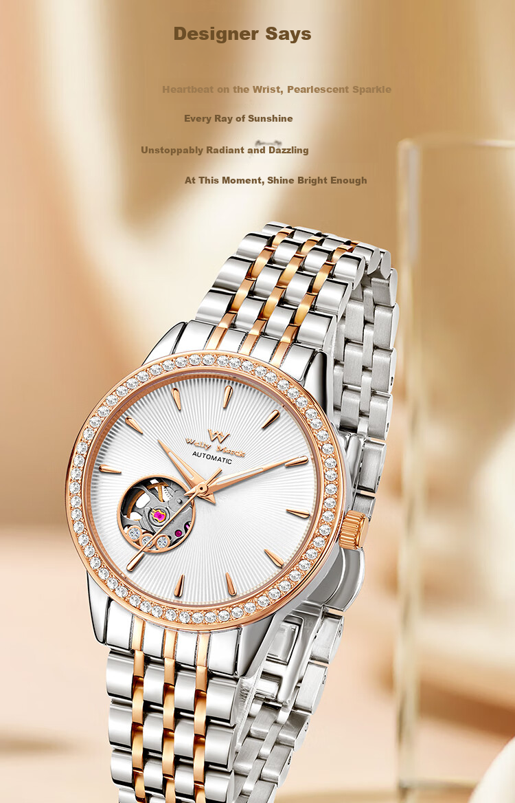 Welly Merck Swiss Watch Lightweight Luxury Minimalist Mechanical Waterproof Women's Watch Birthday Gift 2