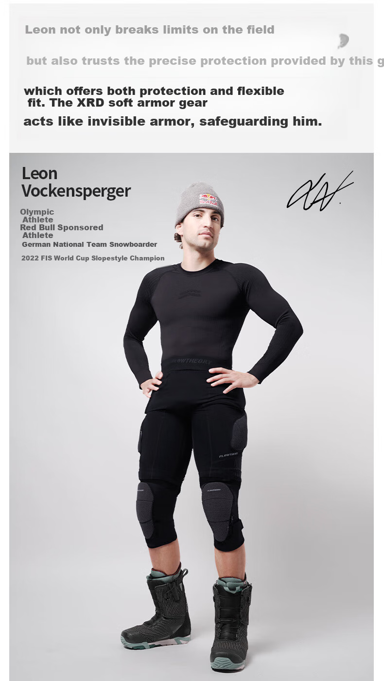 Flow Theory Ski Protective Gear Kevlar XRD® Hip and Knee Pads Thickened Shockproof Anti-Fall Equipment Orthopedic Doctor Recommended 4