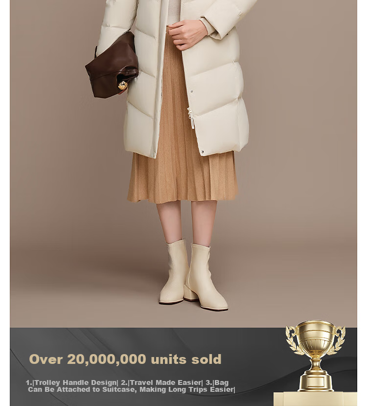 BOSIDENG Women's Off-Season 90% Down Thickened Hooded Loose Mid-Length Casual Warm Coat 3