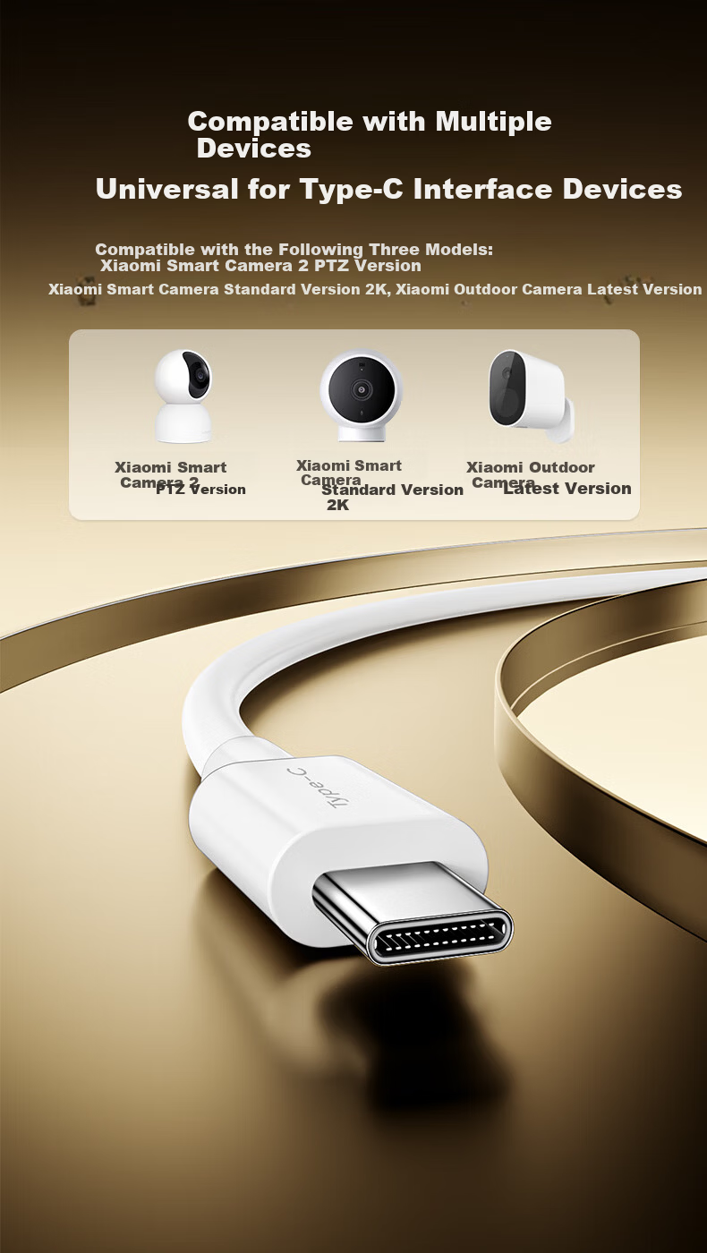 CangHua Compatible with Xiaomi 2 Gimbal Edition/C500/C700/3/3 Pro/Standard 2K/Outdoor Camera Huawei Surveillance Extension Power Cable Type-C Charging Cable 3m 2