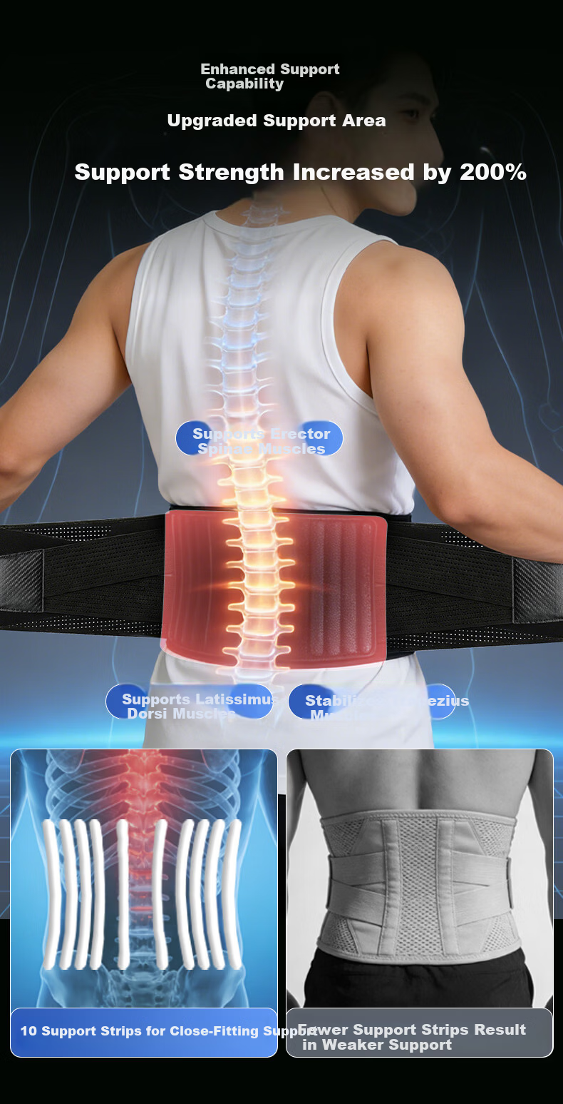 Keep Lumbar Support Belt [Ten Supports] Warm Waist Brace for Lumbar Disc Herniation, Prolonged Sitting, Lumbar Muscle Strain, Fitness Support, Waist Trainer for Men and Women 4