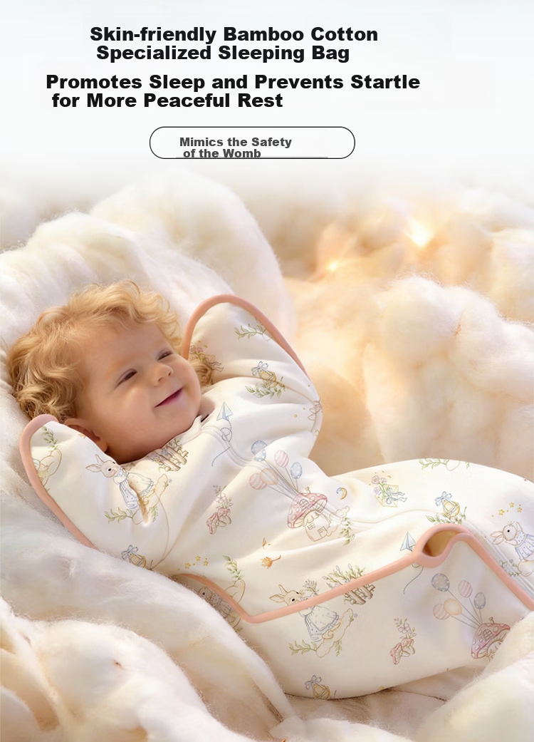 Magmorn Newborn Baby Anti-startle Sleeping Bag Toddler Swaddle Bamboo Cotton Kick-proof Blanket M 2