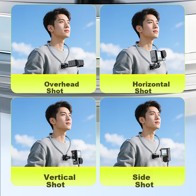 Suoying Neck Hanging Phone Holder First-Person View Shooting Device Compatible with DJI Action 6/5 Pro 4/Pocket 3, Yingshi Insta360 Ace Pro 2, GoPro, Universal for Phone and Camera 31