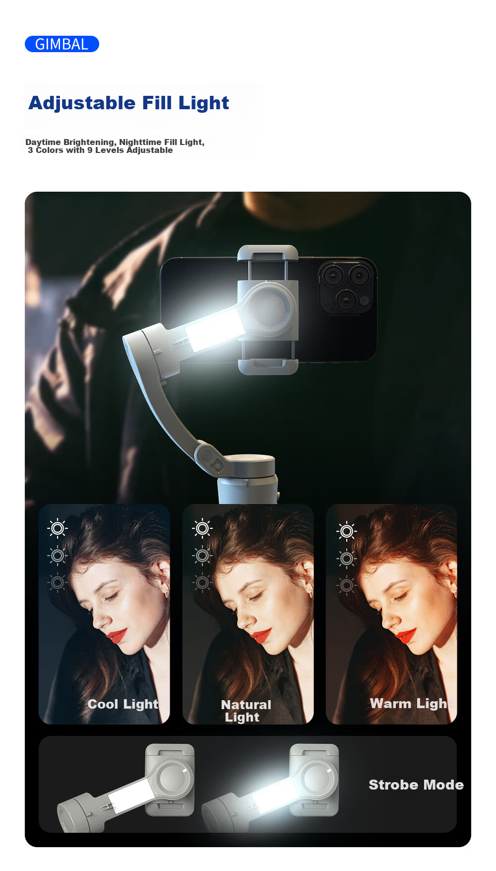 Tuoqi M01 Smartphone Gimbal Stabilizer Professional 3-Axis Anti-Shake All-Scenario Tracking Live Streaming Vlog Tool Smart Handheld Gimbal AI Tracking Eight Modes Standard Edition 13