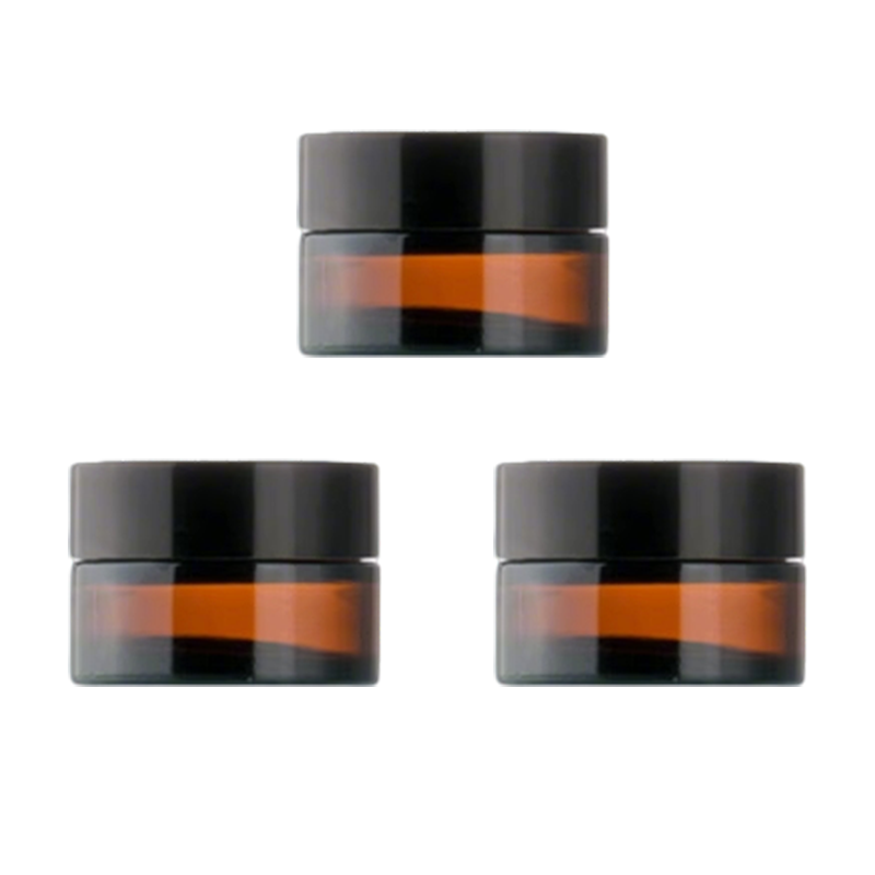 Chense Tea-Colored Face Cream Dispenser Bottles, Travel with Lids, Transparent Portable Cosmetics Sample Empty Boxes, 30g*3