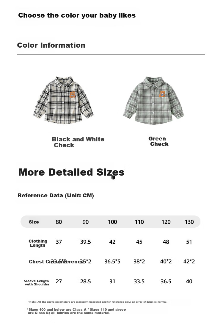 Yishuang'er Children's Shirt Spring and Autumn Boys' Polo Collar 100% Cotton Long Sleeve Baby Shirt Black and White Plaid 7