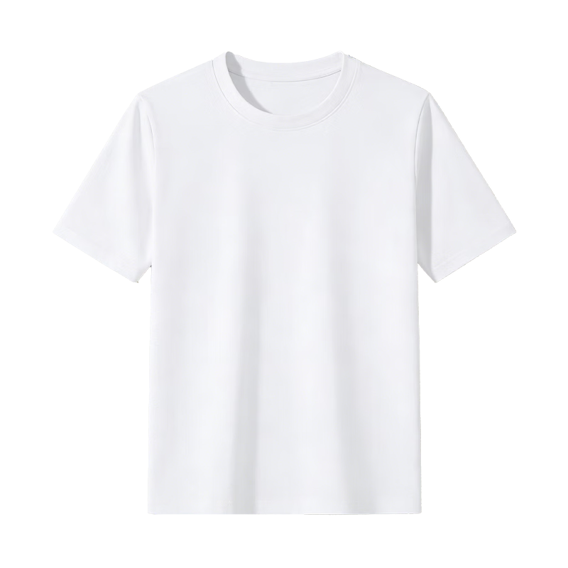 Nanjiren Men's Summer Heavyweight Pure Cotton Short Sleeve T-Shirt Basic Casual Solid Color Half Sleeve Top