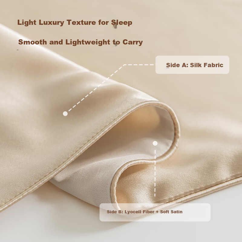 JD Jingzao Silk Pillowcase 6A Grade Mulberry Silk Solid Color 48x74cm Single Champagne Gold