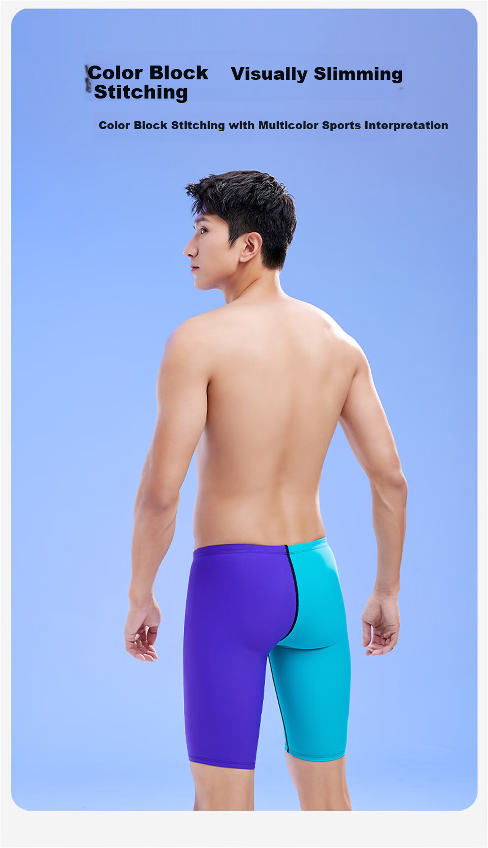 ZOKE Men's 5-Inch Swim Trunks Professional Swimming Training Competition Racing Adult Swimwear 124536884-4 Red/Purple M 1
