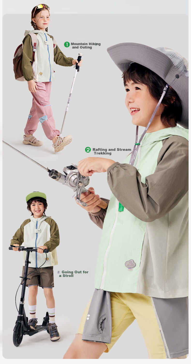 Kocotree KK Tree Kids UV Protection Breathable Skin Jacket Boys Girls Spring Summer Lightweight Coat 20