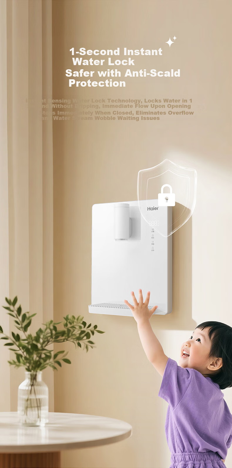 Haier Cloud Warm Wall-Mounted Water Purifier Companion Pipeline Machine 100% True Boiling No Silicone Tubing Odorless Direct Drinking Machine HGRZ2312 10