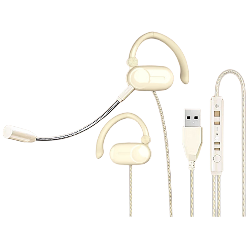 EZHK Call Center Headset Noise Cancelling Microphone USB 2-in-1 for Laptop Desktop
