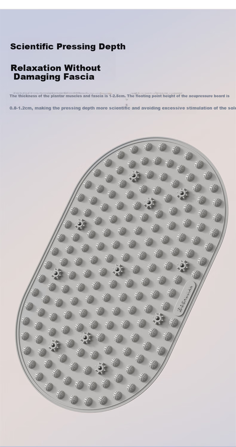 Boshu Health Food-Grade Silicone Acupressure Foot Massage Mat Slow Running Foot Reflexology Board 9