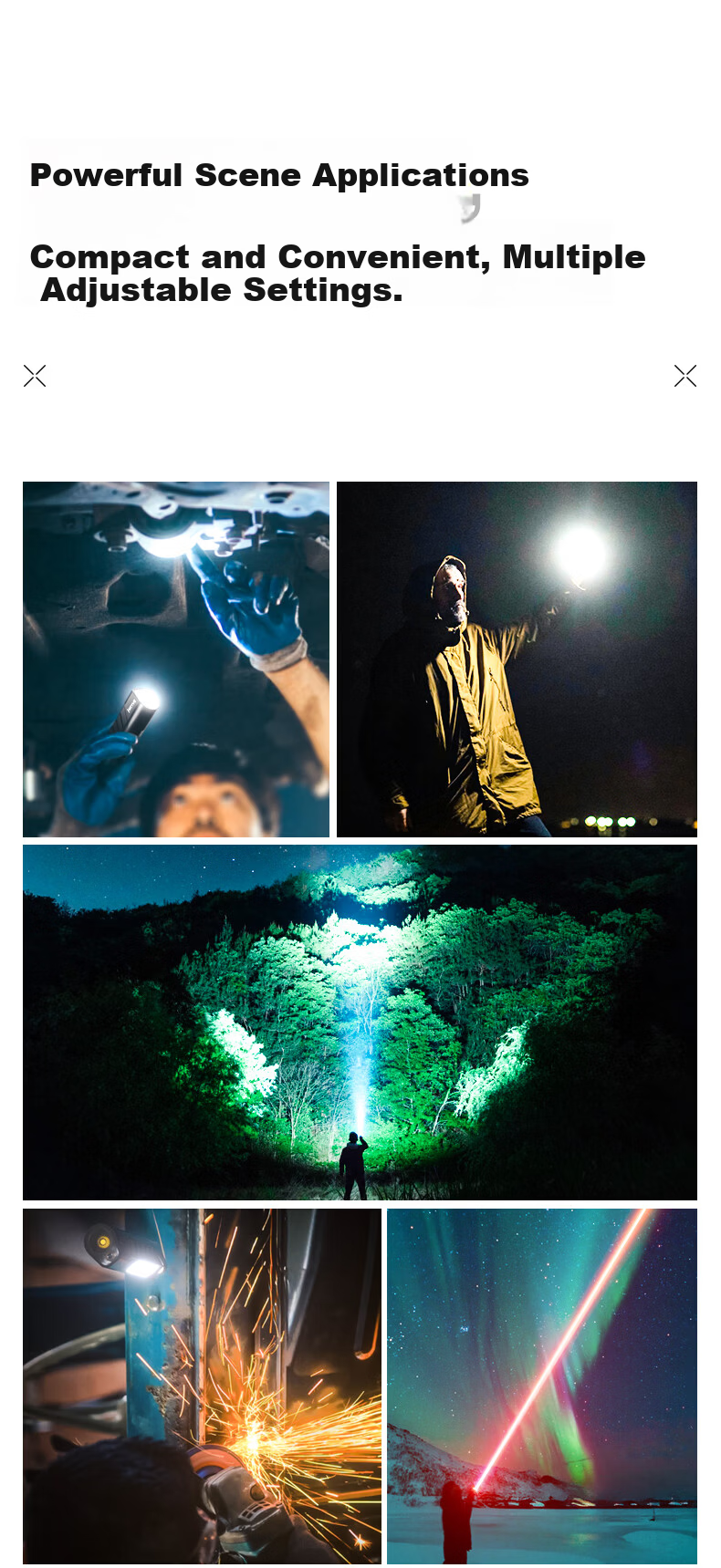 LEM Flashlight Strong Light Rechargeable Small Portable Mini Student Home Outdoor Patrol Durable Magnetic Laser Work Light 2