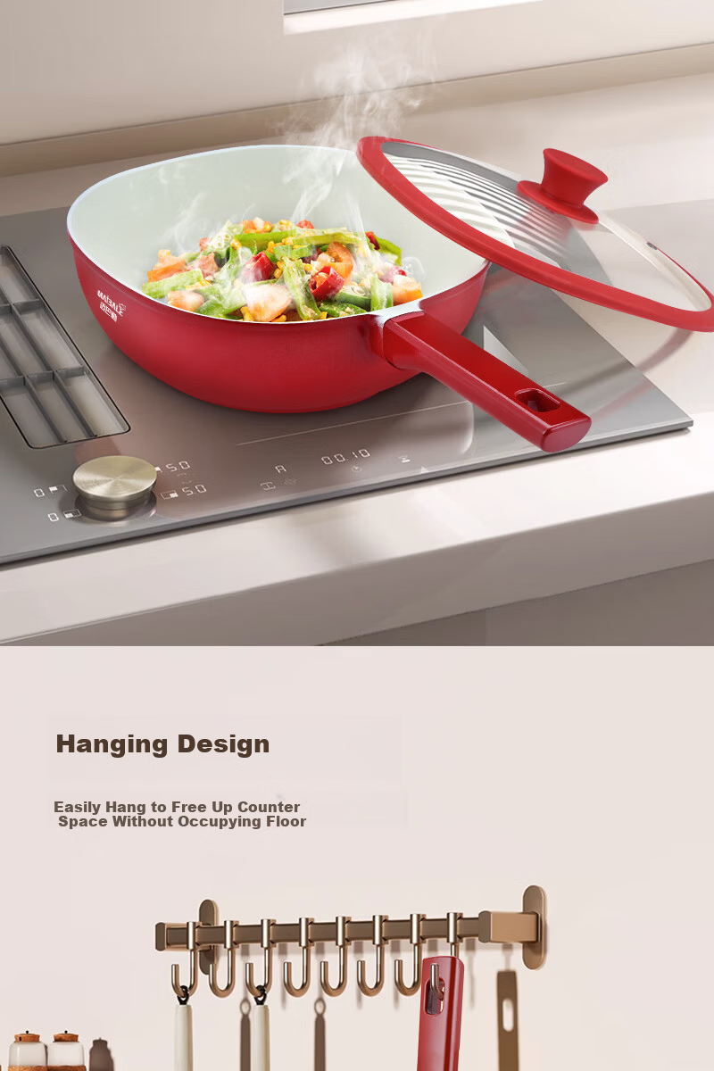 Maybale JD Exclusive Nie Yuan Titanium Ceramic Non-Stick Small Square Frying Pan Lightweight High-Value Goose Yellow 24cm 6