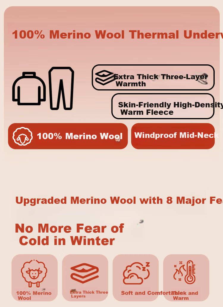 LangSha Women's Thermal Underwear Set Thickened Fleece Wool Warm Mid-Neck Winter Heat Retention Autumn Top and Bottom 1