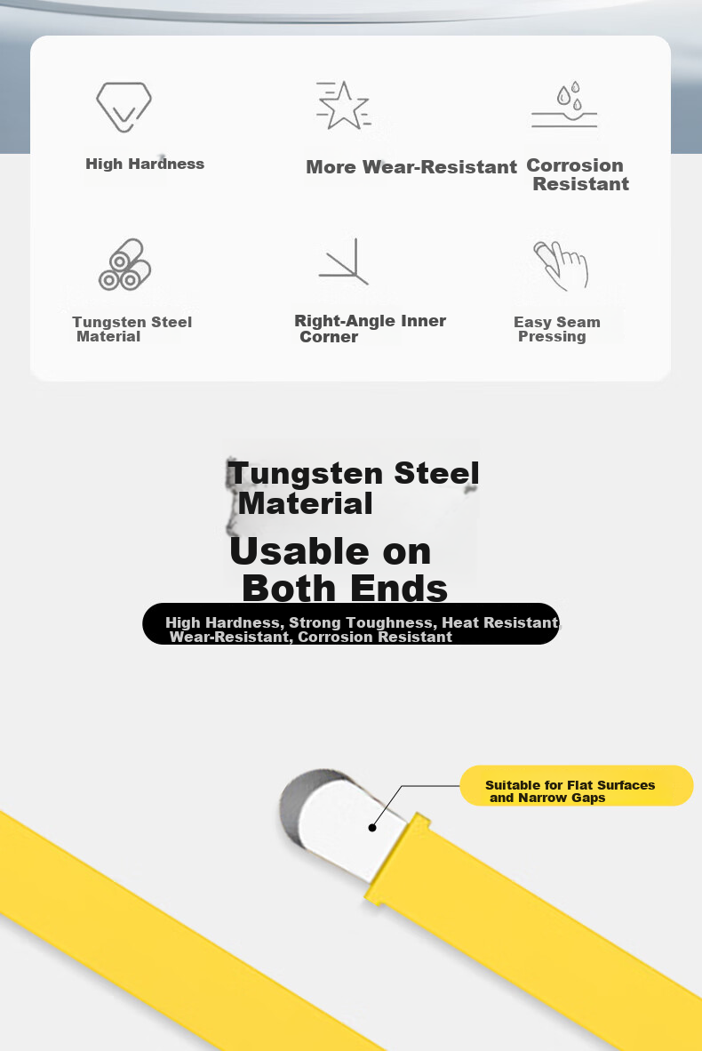 Fengshang Tile Grout Cleaning and Sealing Tool Set 4pcs Tungsten Steel Grout Pressing and Scraping Knife for Tile and Floor Grout Corner Sealing 2